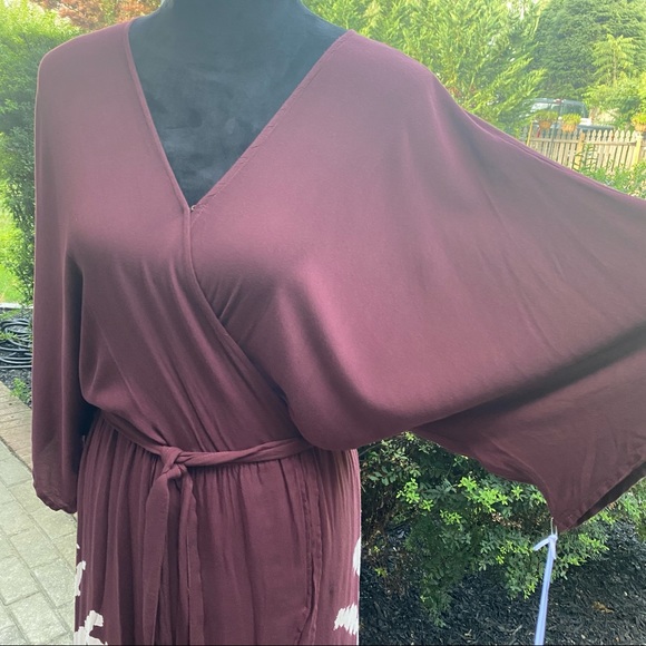 NEW Young Fabulous & Broke Burgundy Tie Dye Dress - Picture 14 of 15